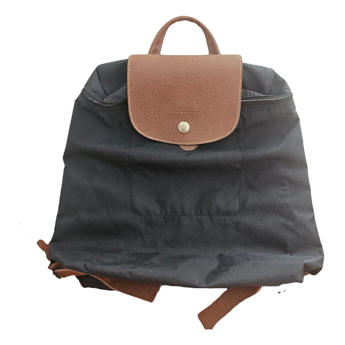 Pre-owned Longchamp Pliage Backpack In Navy