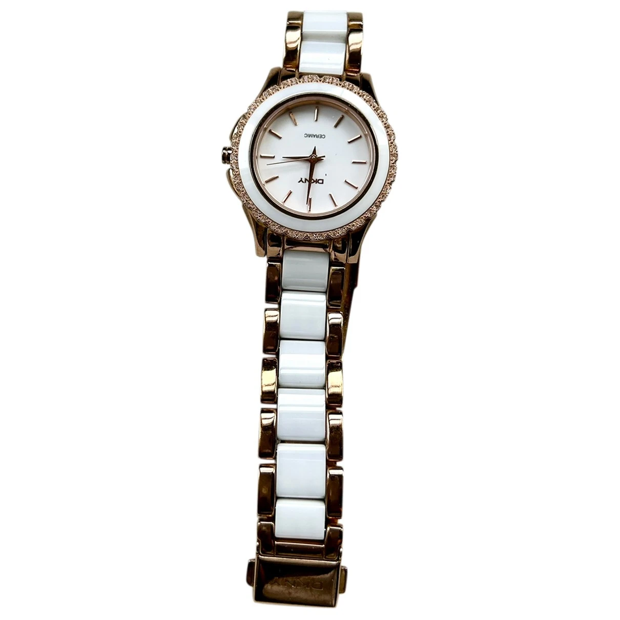 Pre-owned Dkny Ceramic Watch In White