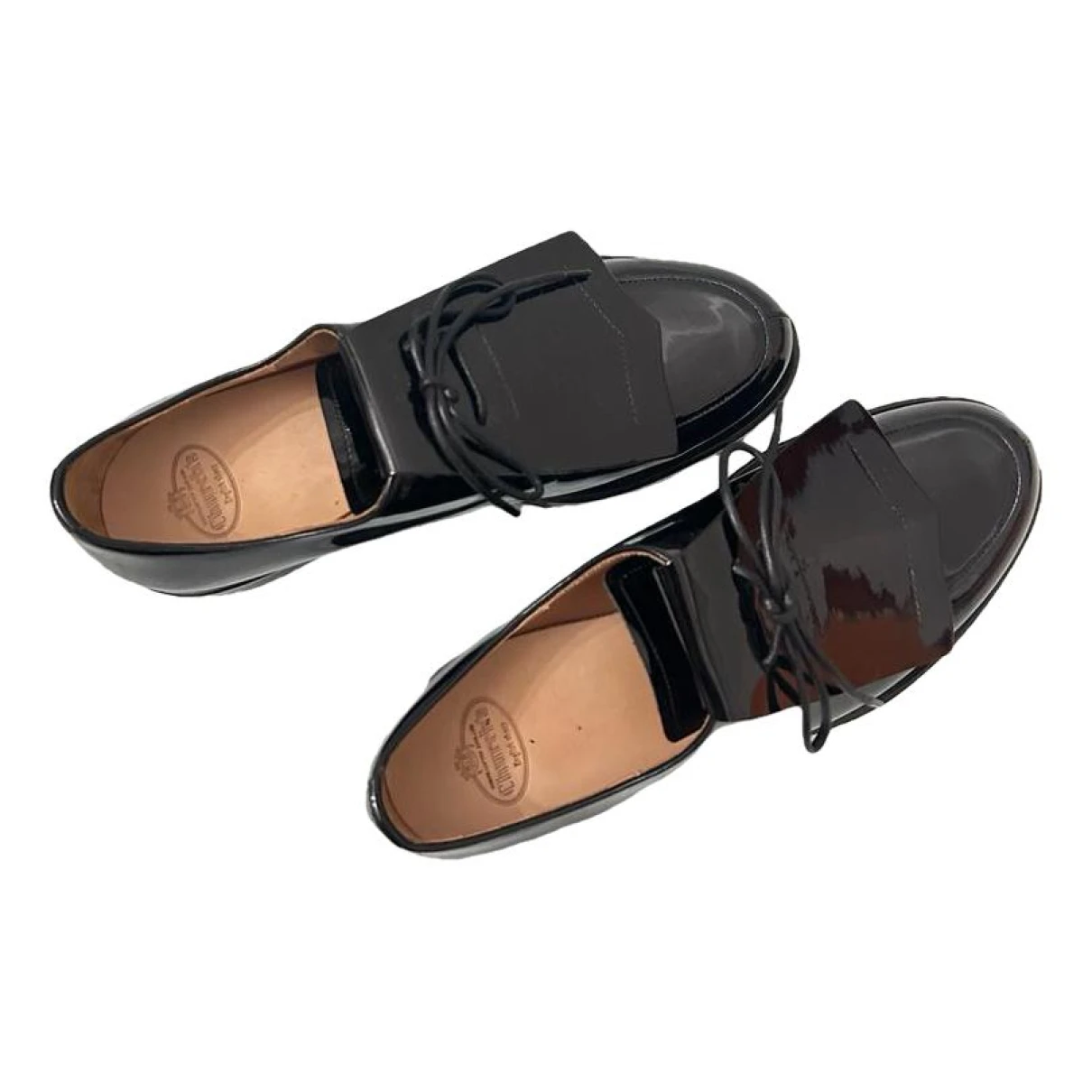 Pre-owned Church's Patent Leather Flats In Black
