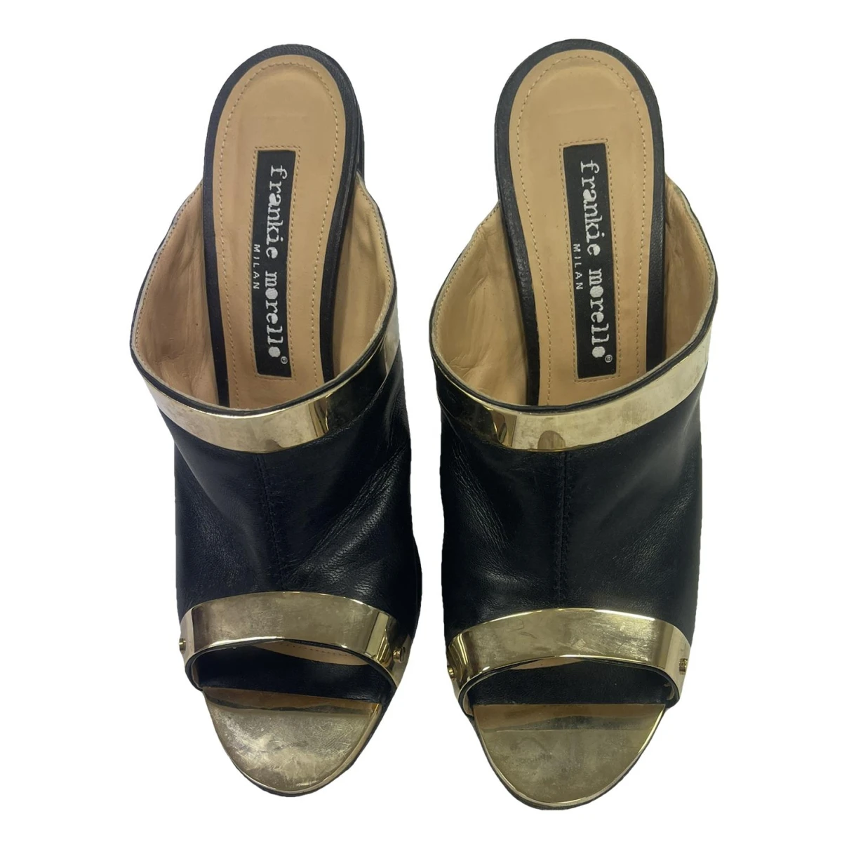 Pre-owned Frankie Morello Leather Heels In Black