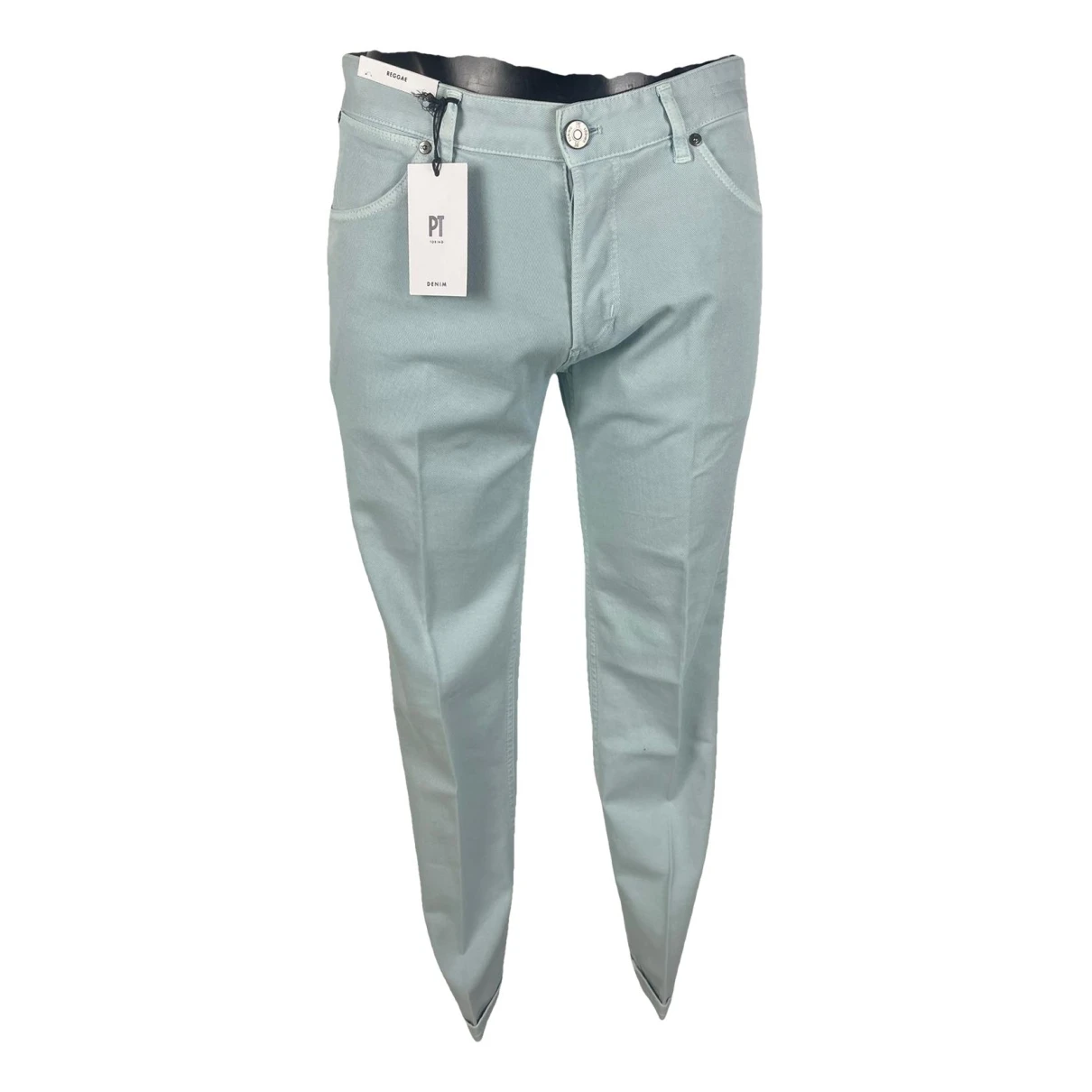 Pre-owned Pt01 Straight Jeans In Turquoise