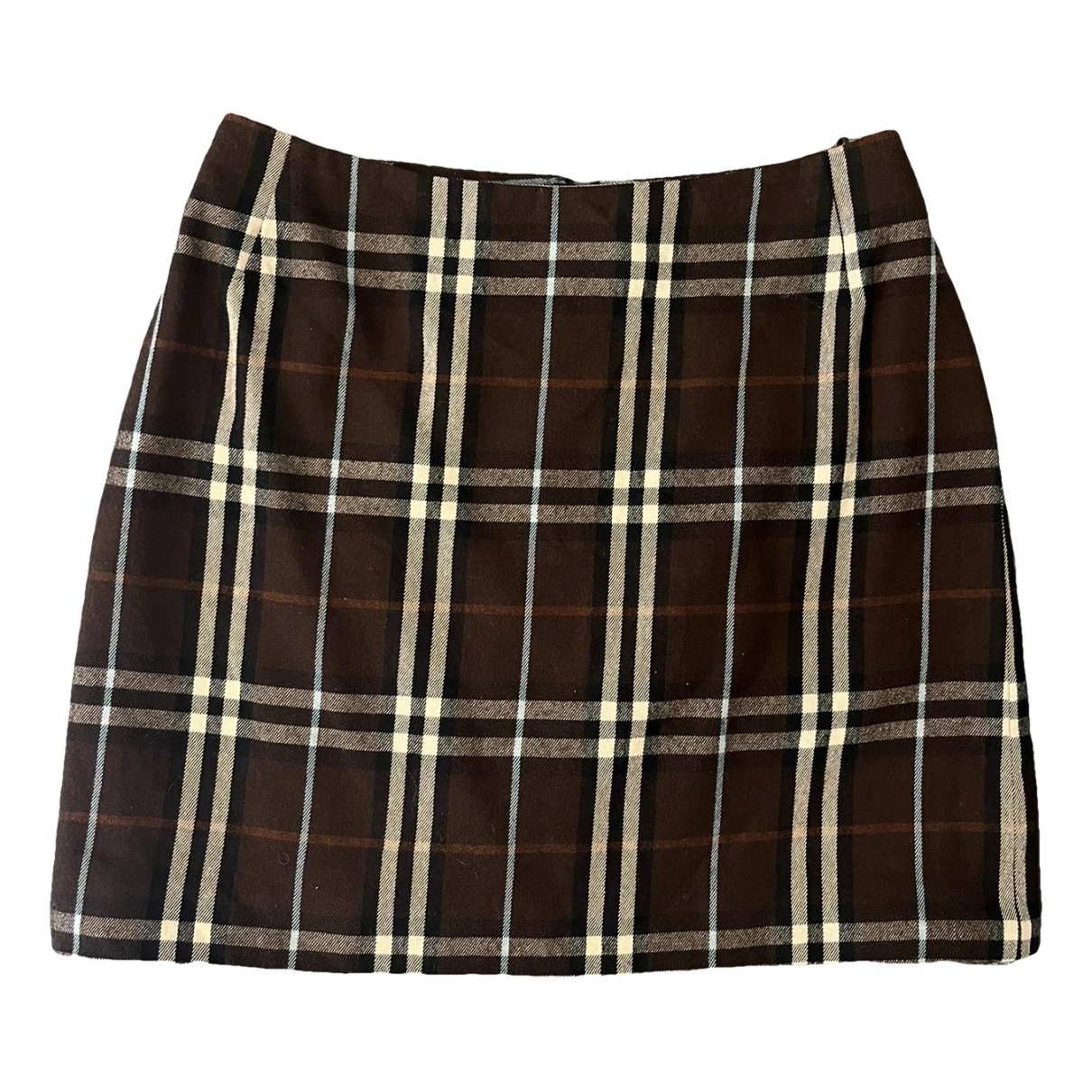 Pre-owned Burberry Wool Mini Skirt In Multicolour