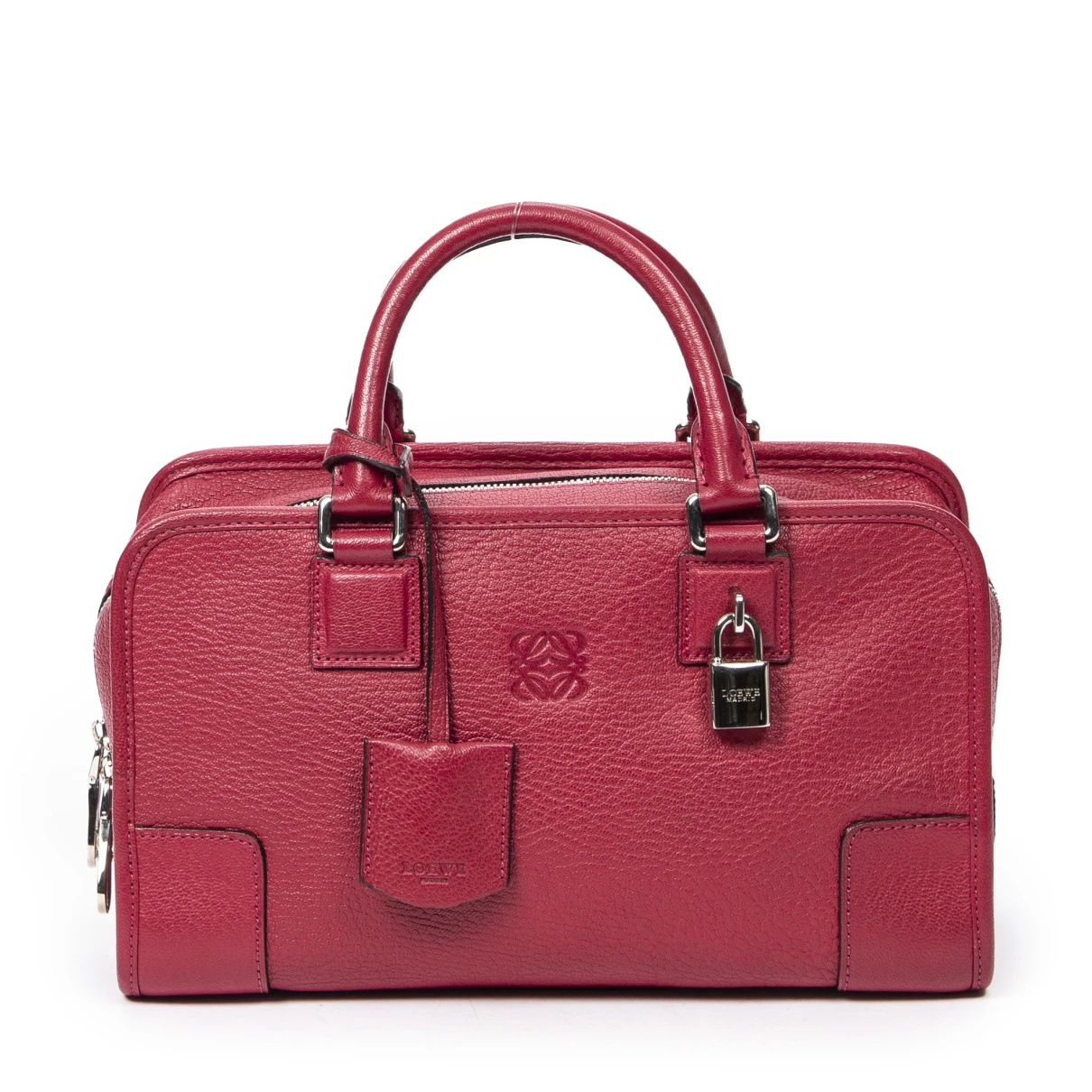Pre-owned Loewe Amazona Leather Handbag In Pink