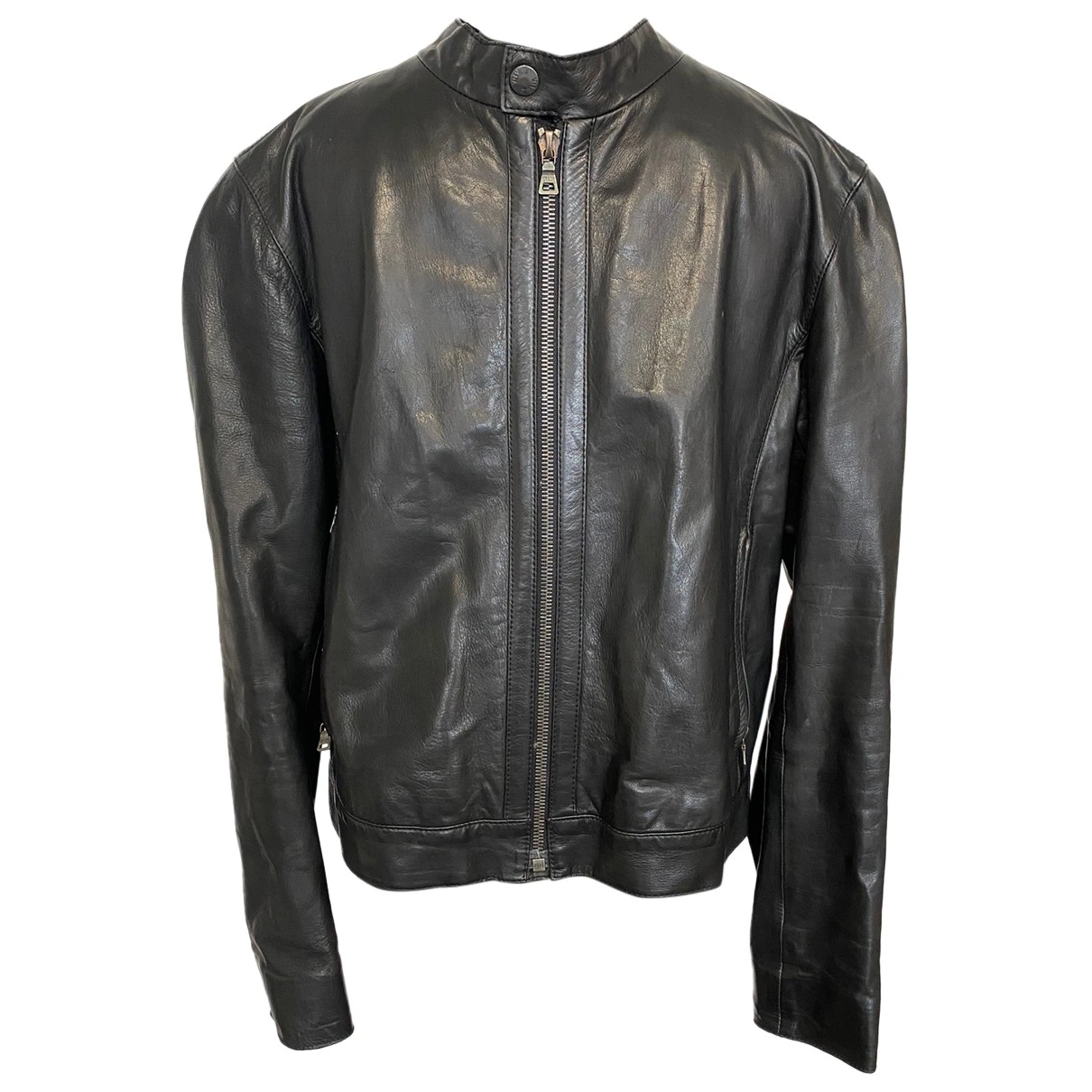 Pre-owned Prada Leather Jacket In Black