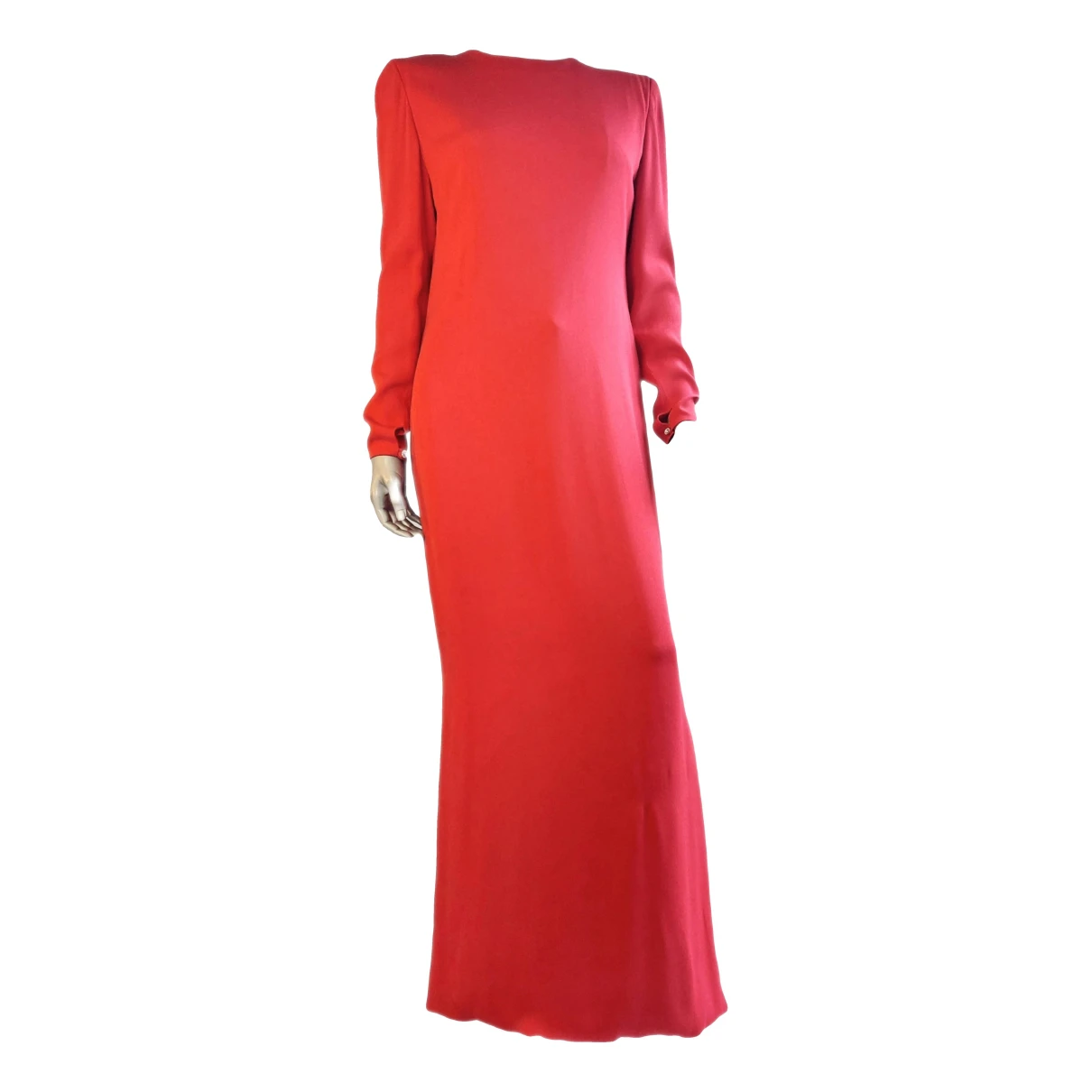 Pre-owned Carolina Herrera Wool Maxi Dress In Red