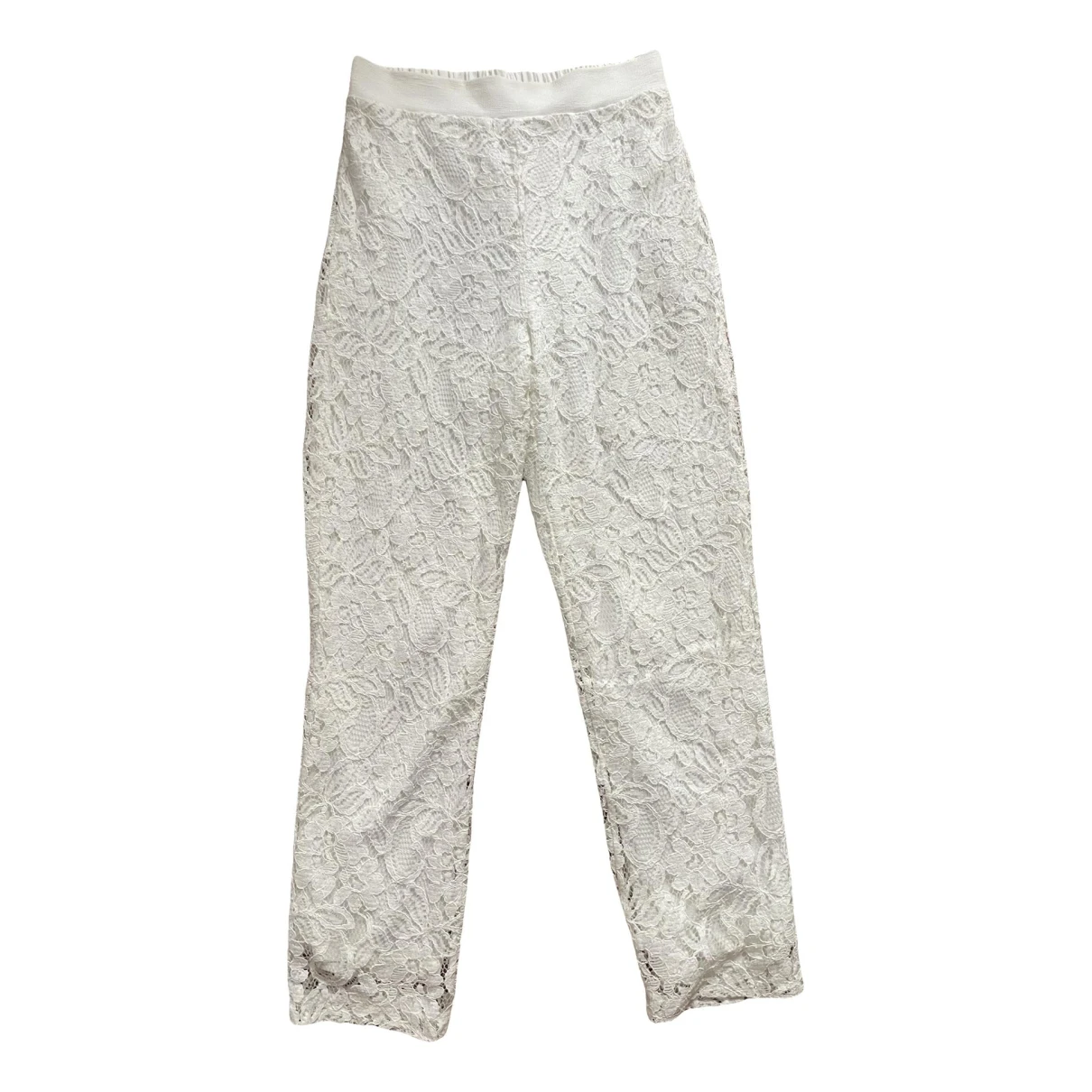 Pre-owned Kaos Trousers In White