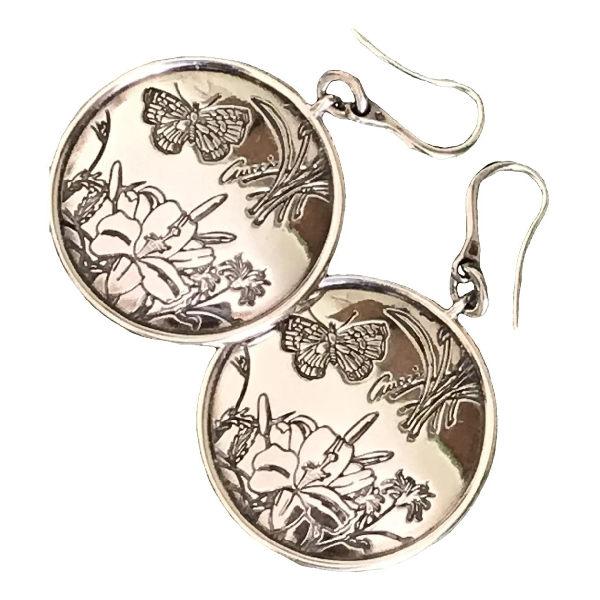 Pre-owned Gucci Flora Silver Earrings