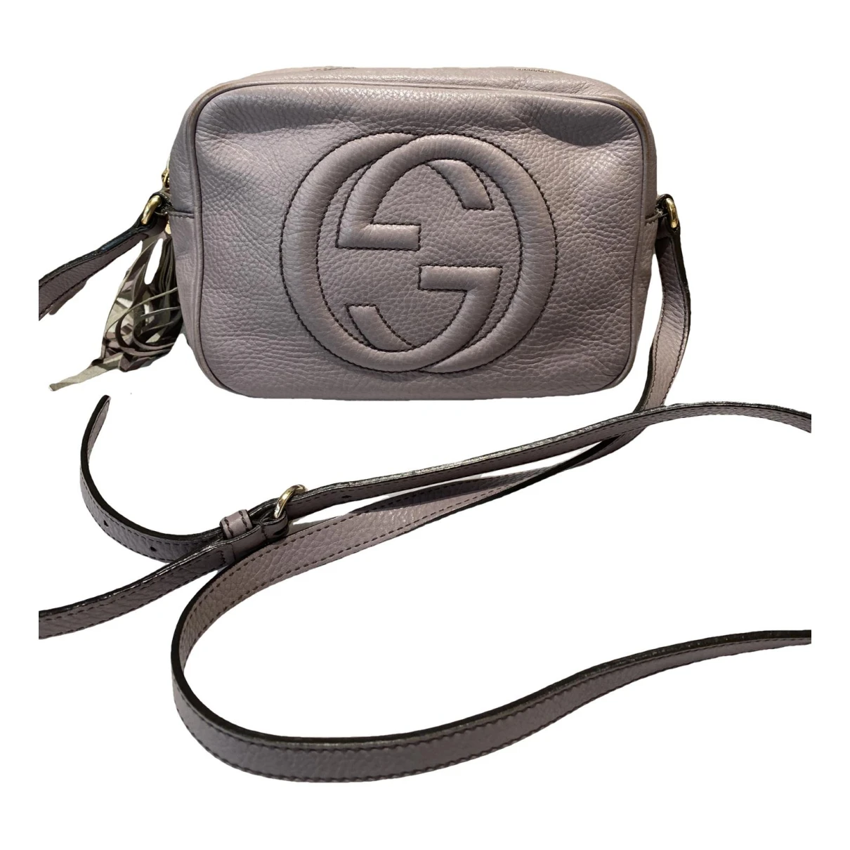 Pre-owned Gucci Soho Leather Crossbody Bag In Purple