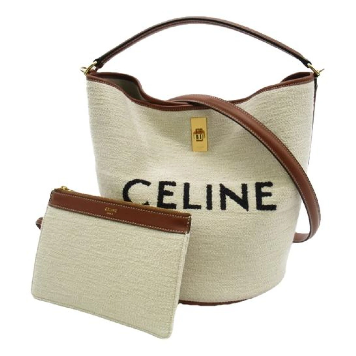 Pre-owned Celine Cloth Crossbody Bag In White