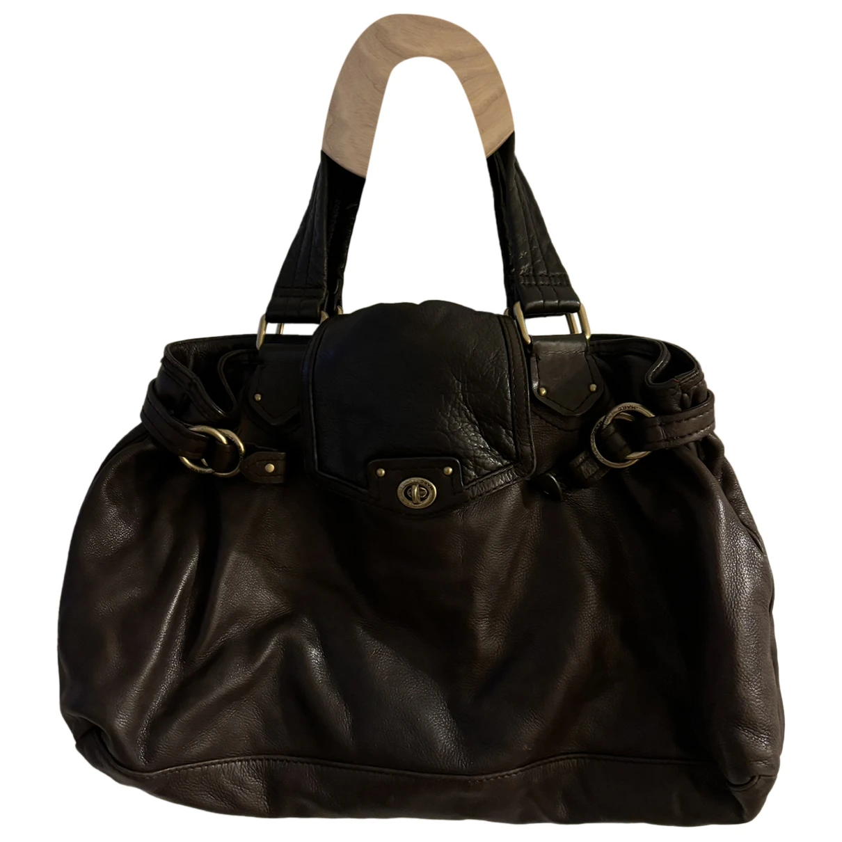 Pre-owned Marc Jacobs The Box Bag Leather Tote In Brown