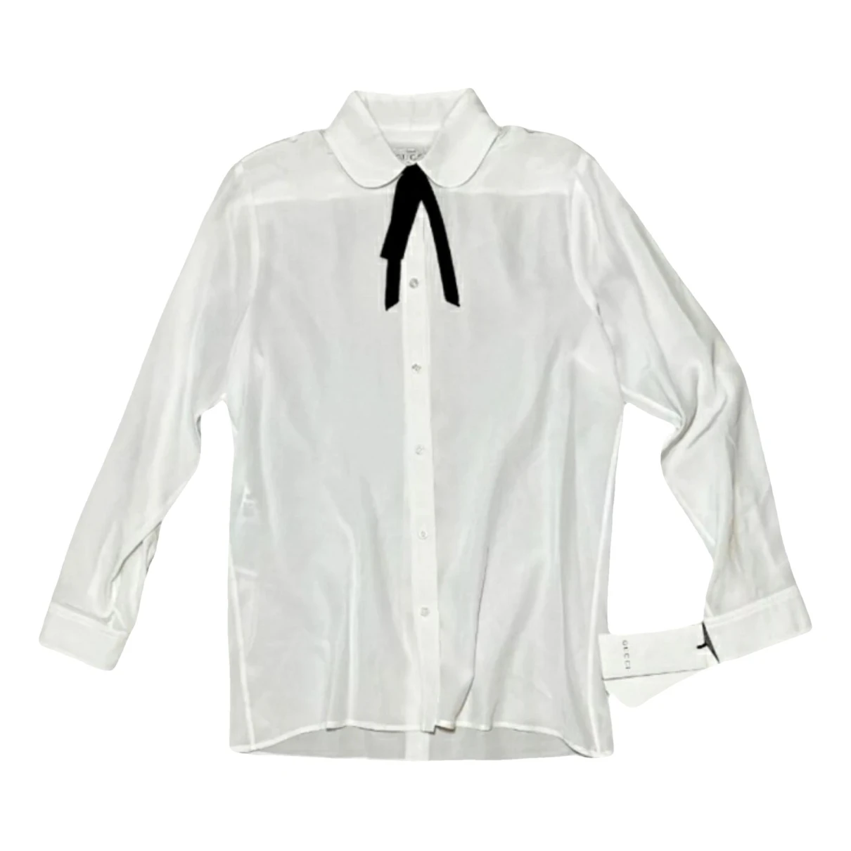 Pre-owned Gucci Silk Blouse In White