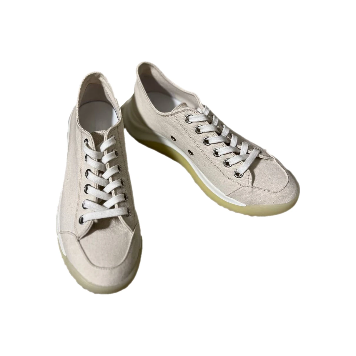 Pre-owned Max Mara Cloth Trainers In Beige