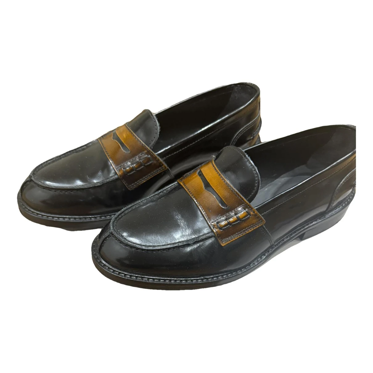 Pre-owned A Bathing Ape Leather Flats In Brown