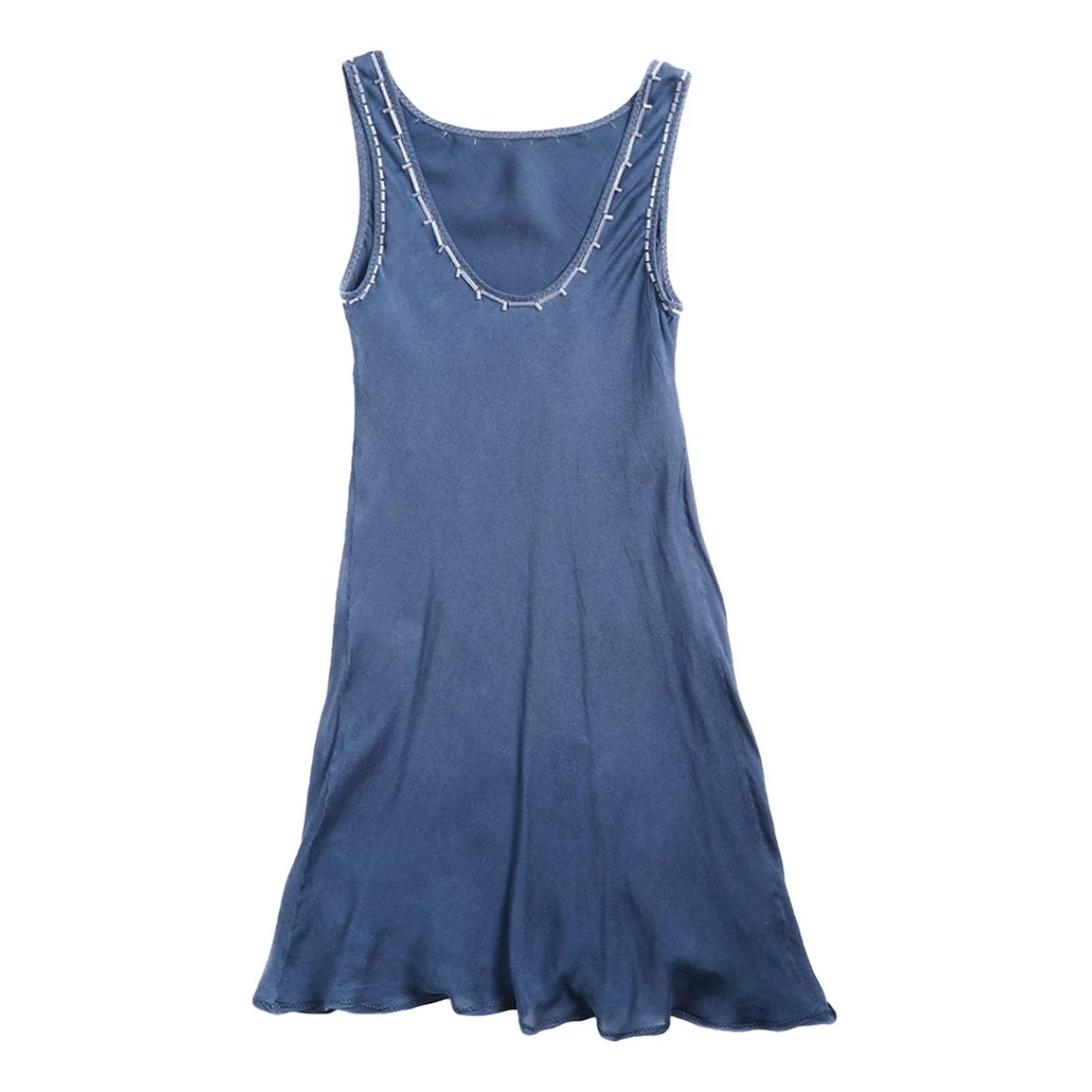 Pre-owned Prada Silk Mini Dress In Blue