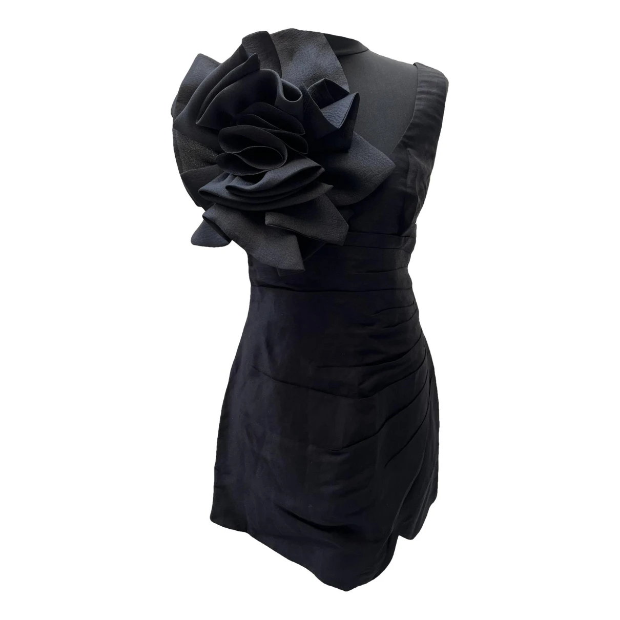 Pre-owned Aje Linen Mini Dress In Black