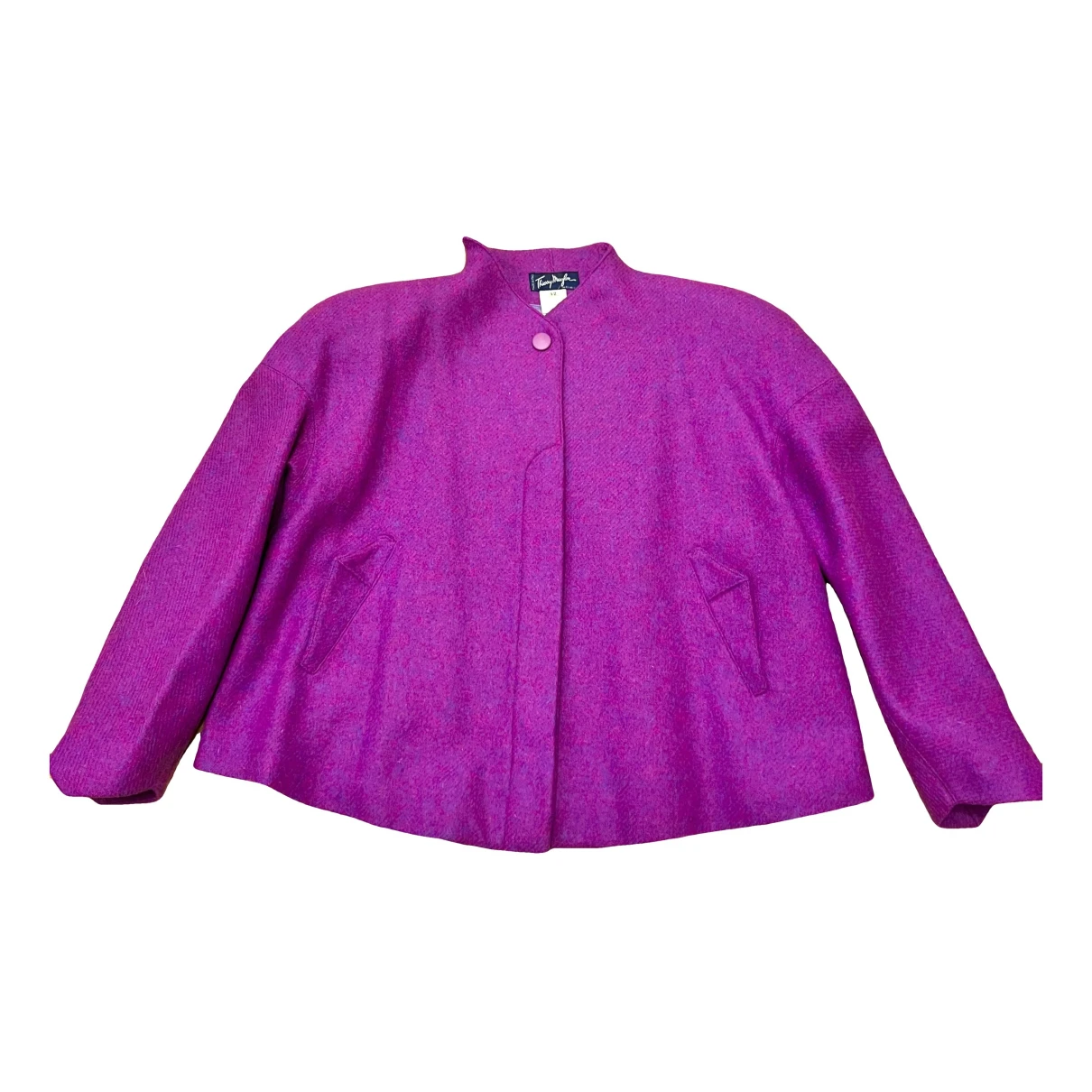 Pre-owned Mugler Wool Coat In Purple