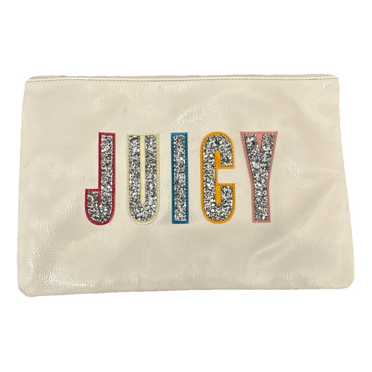 Pre-owned Juicy Couture Vinyl Clutch Bag In White