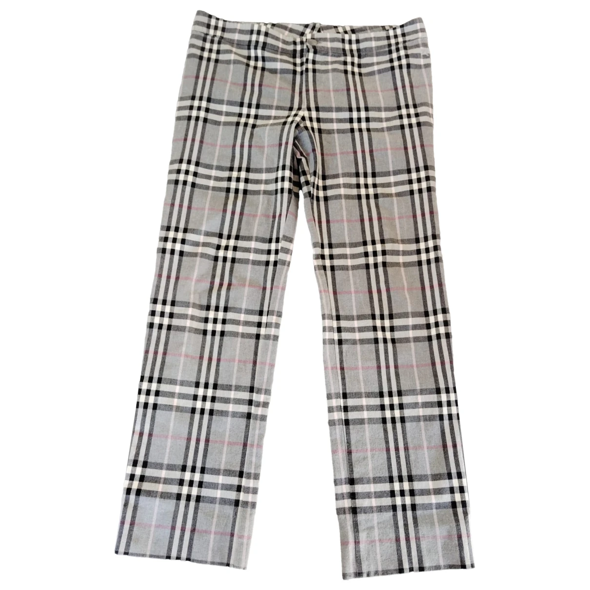 Pre-owned Burberry Wool Trousers In Grey