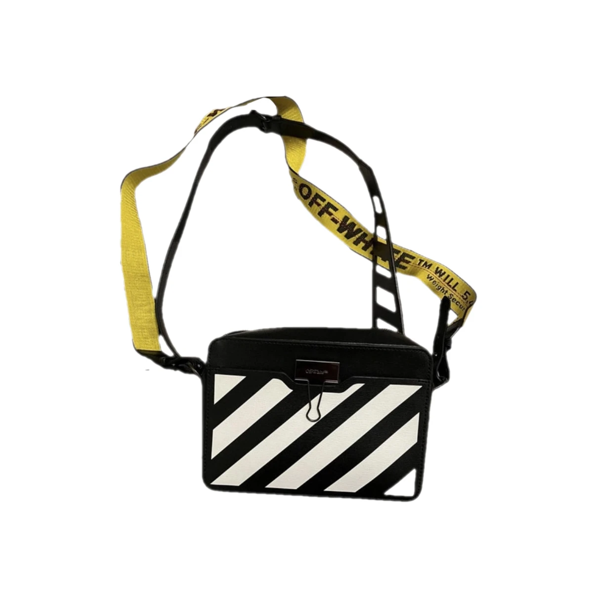 Pre-owned Off-white Leather Bag In Black