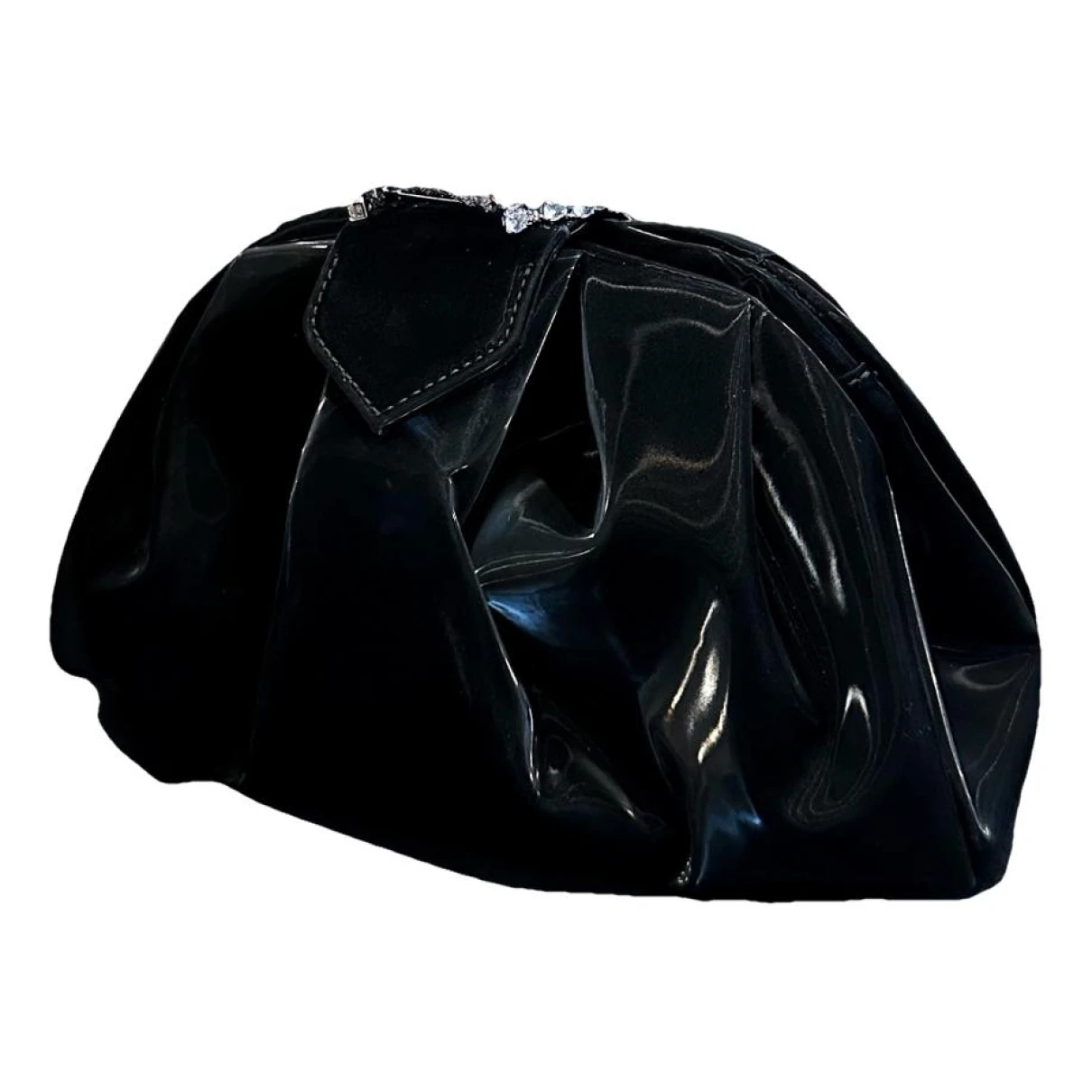 Pre-owned Giuseppe Zanotti Patent Leather Clutch Bag In Black