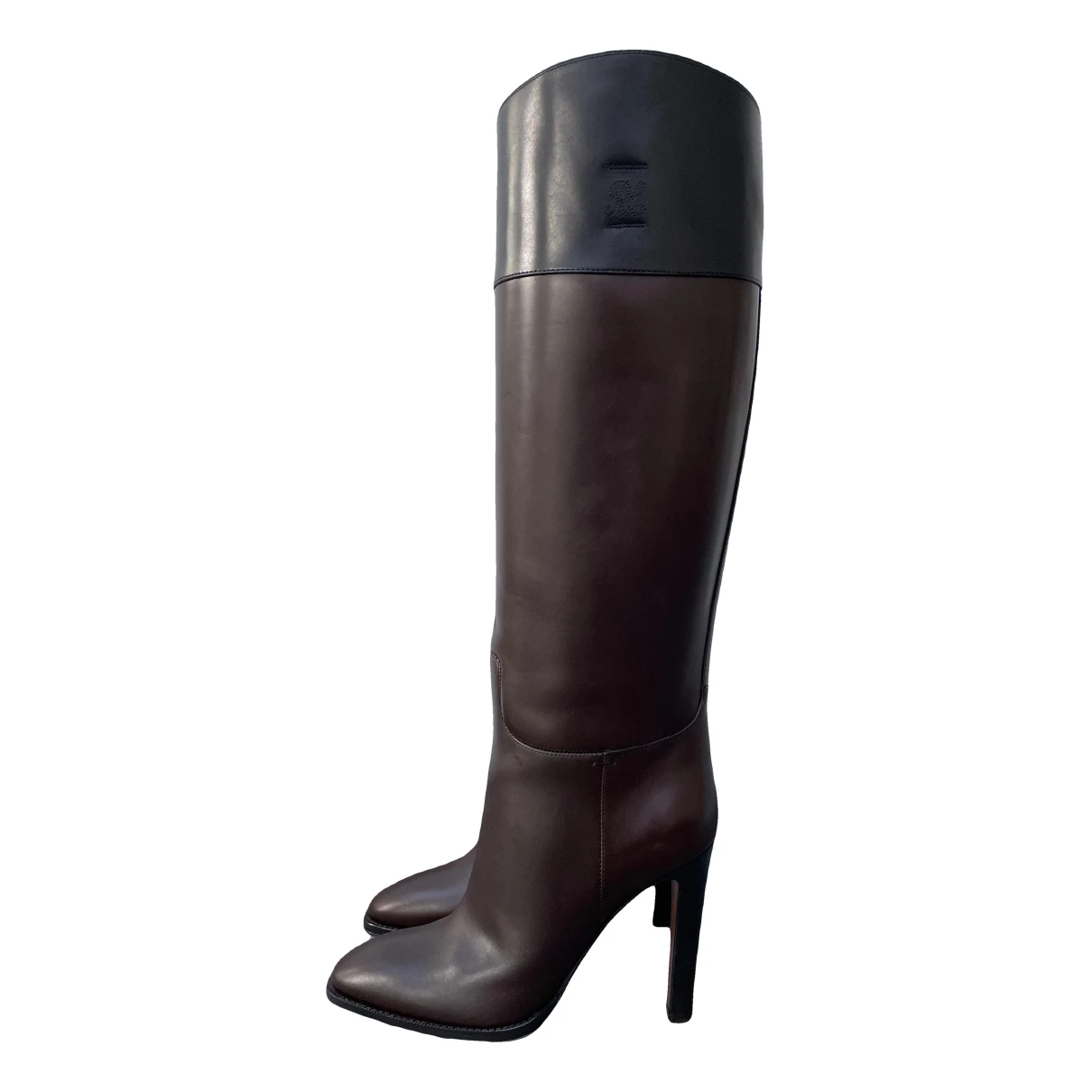 Pre-owned Ralph Lauren Leather Riding Boots In Brown
