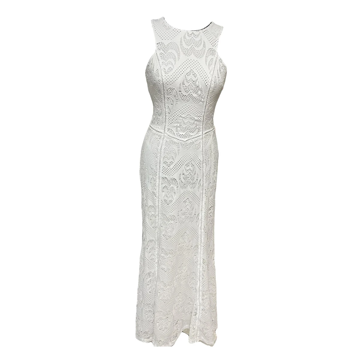 Pre-owned Guess Lace Dress In White