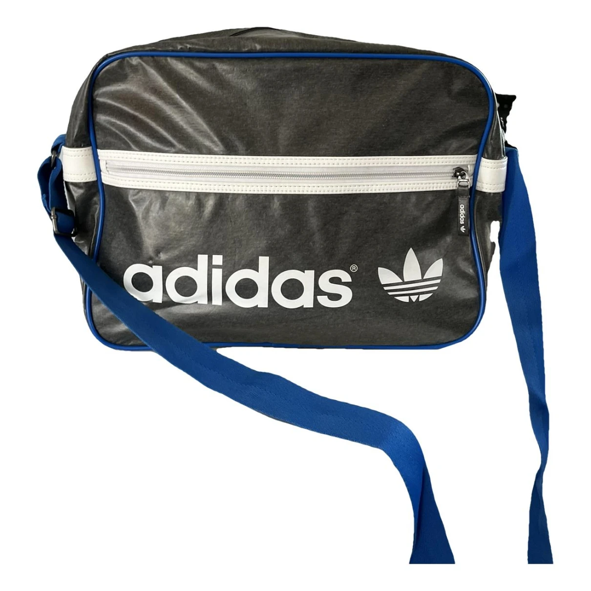 Pre-owned Adidas Originals Leather Weekend Bag In Blue