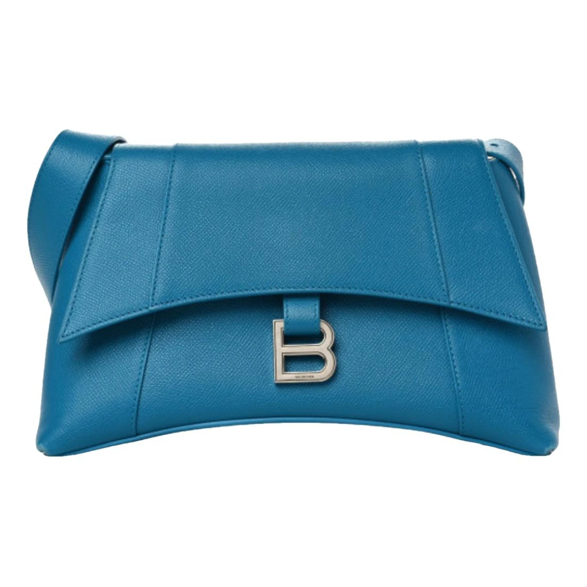 Pre-owned Balenciaga Downtown Leather Crossbody Bag In Blue
