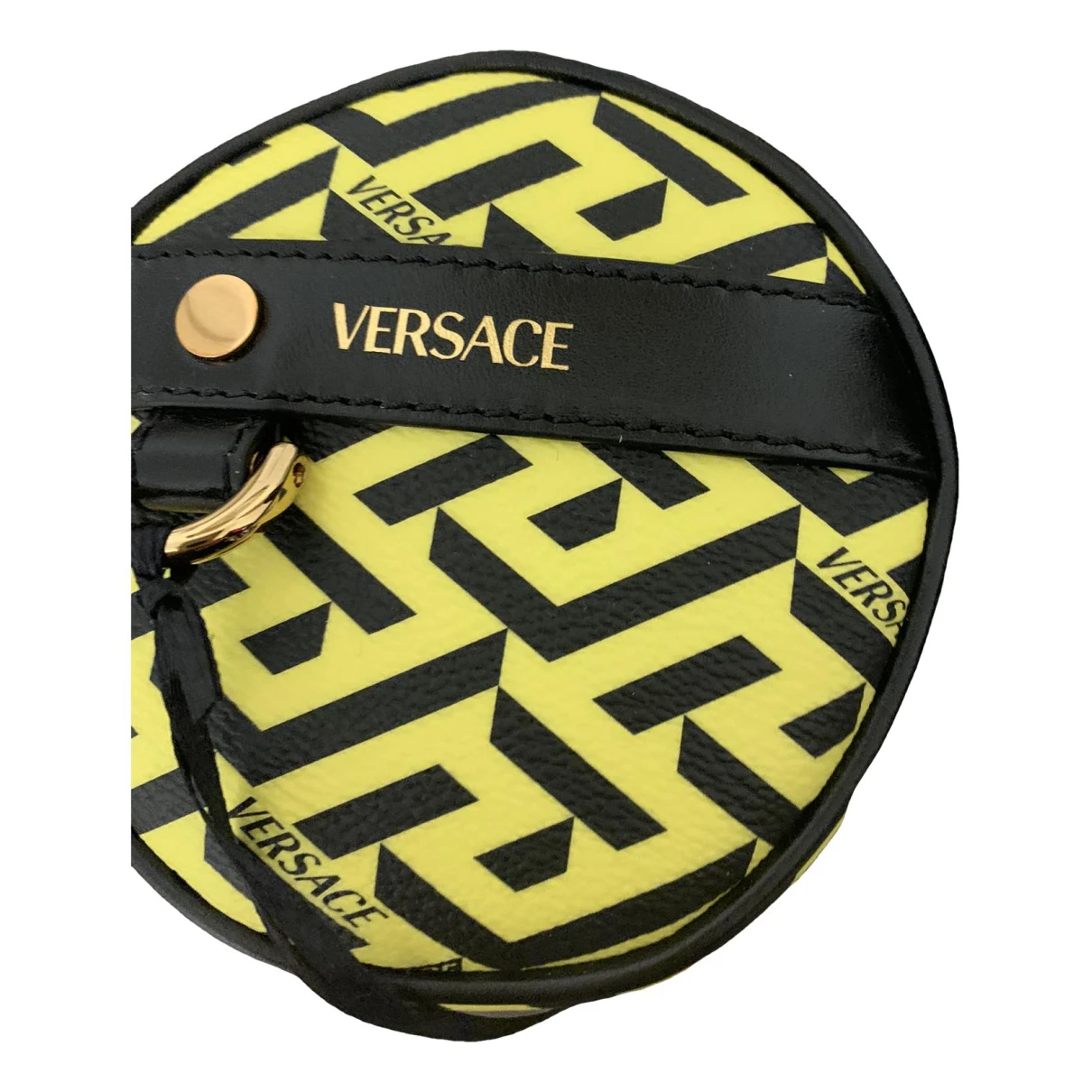 Pre-owned Versace Leather Handbag In Yellow