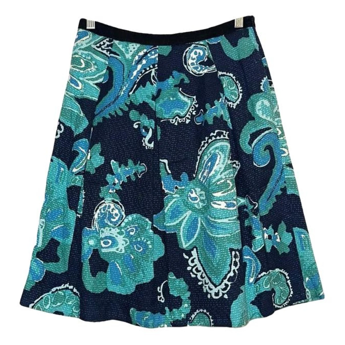 Pre-owned Tory Burch Silk Mid-length Skirt In Blue