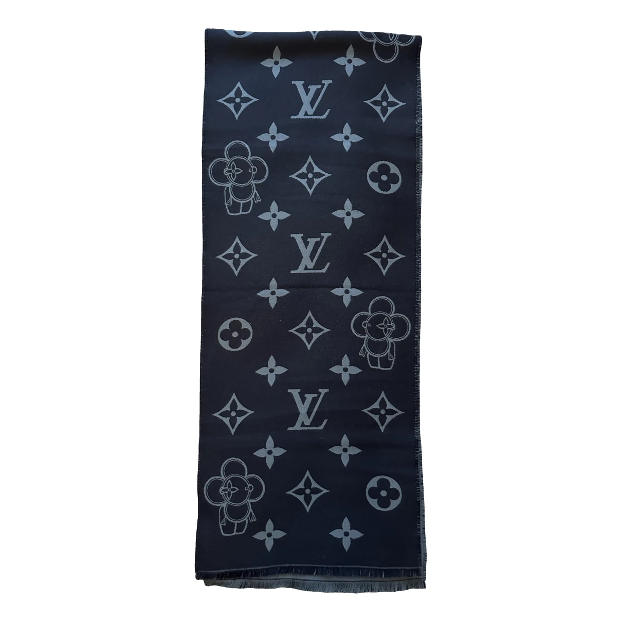Pre-owned Louis Vuitton Wool Scarf & Pocket Square In Navy