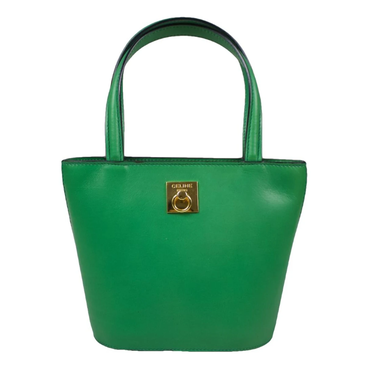 Pre-owned Celine Leather Handbag In Green