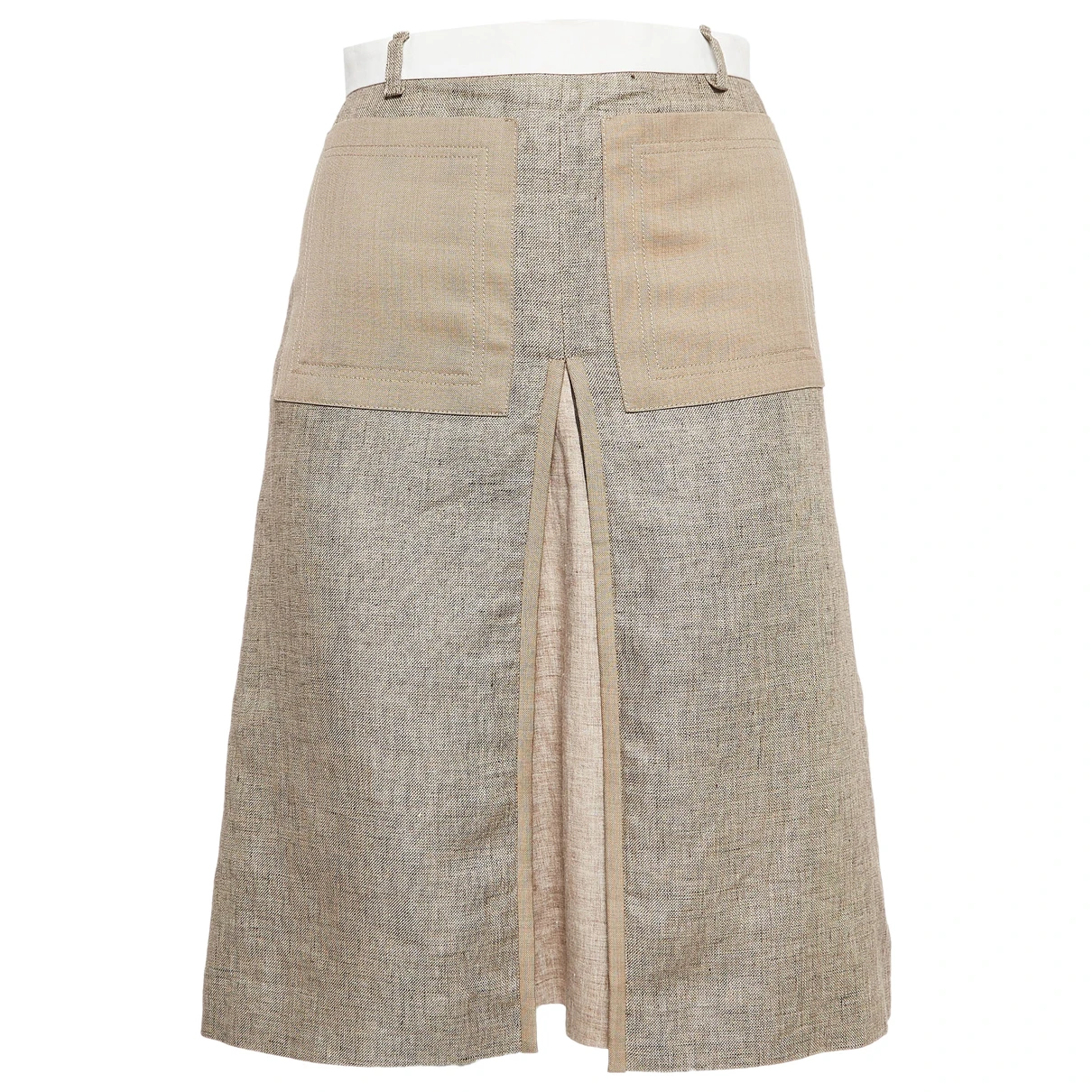 Pre-owned Burberry Linen Skirt In Beige