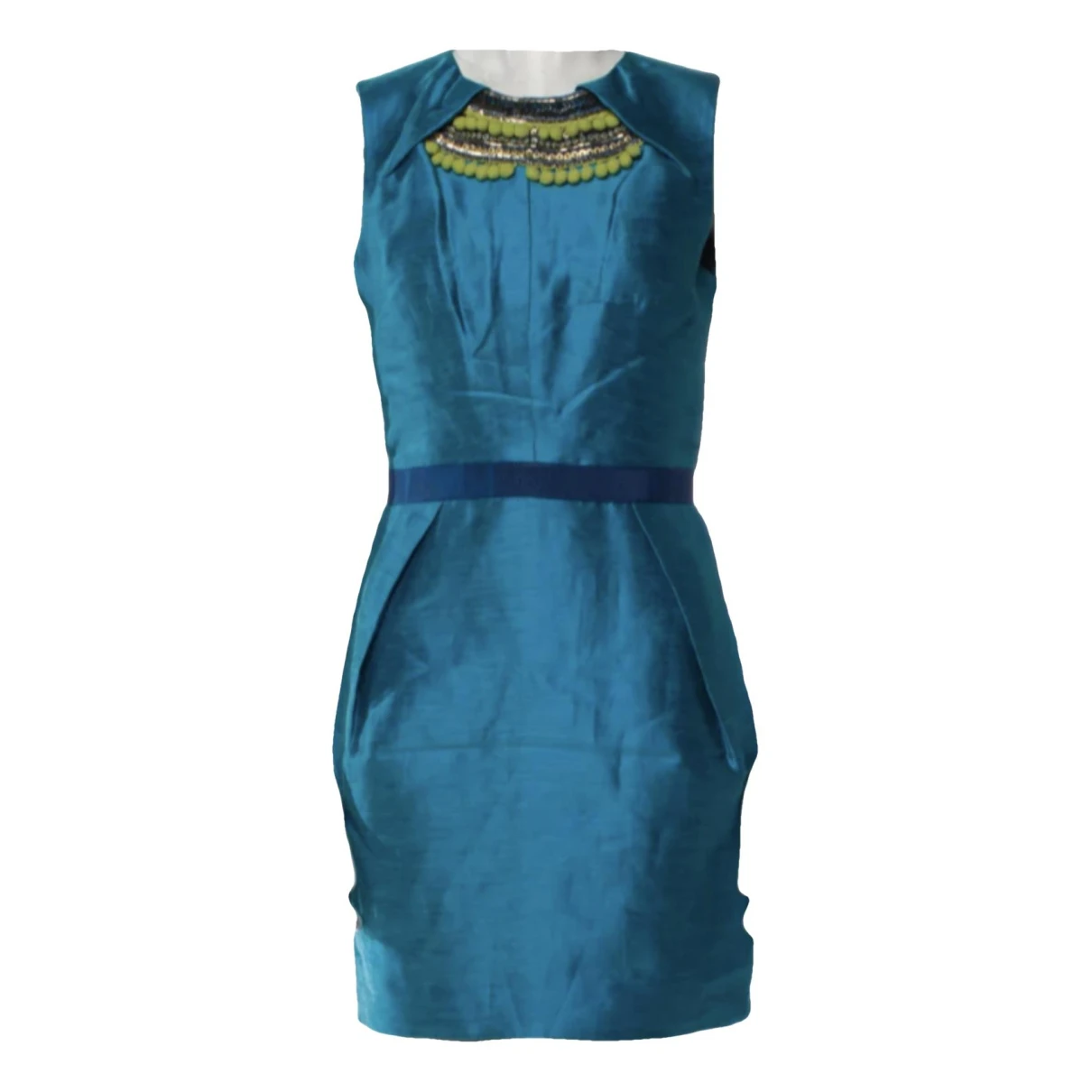 Pre-owned Matthew Williamson Silk Mini Dress In Blue