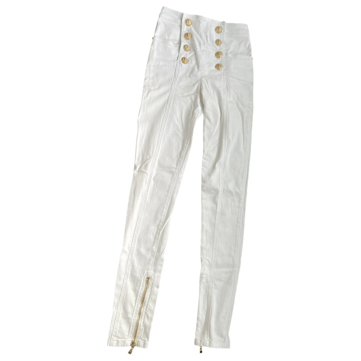 Pre-owned Balmain Slim Pants In White