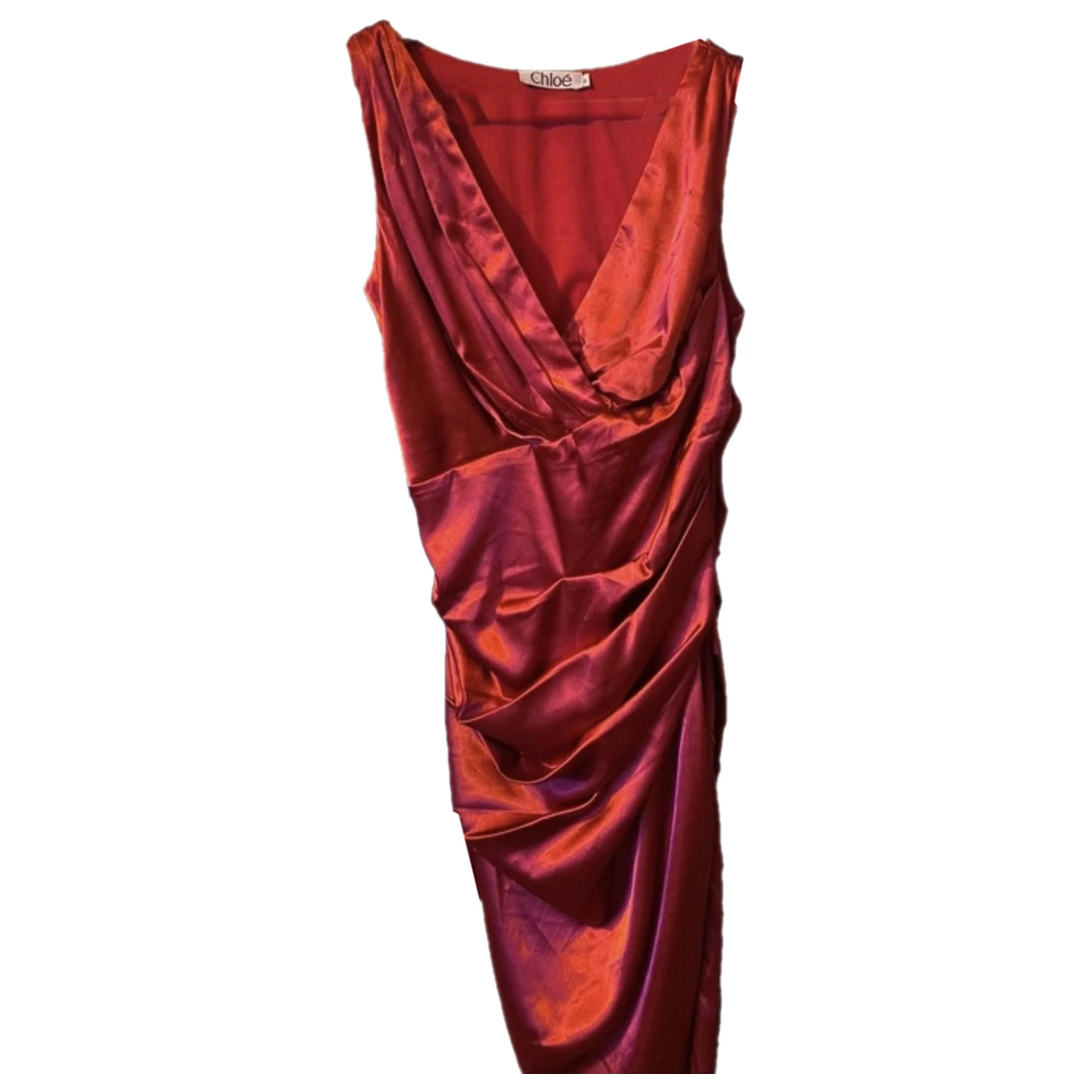 Pre-owned Chloé Silk Mid-length Dress In Red