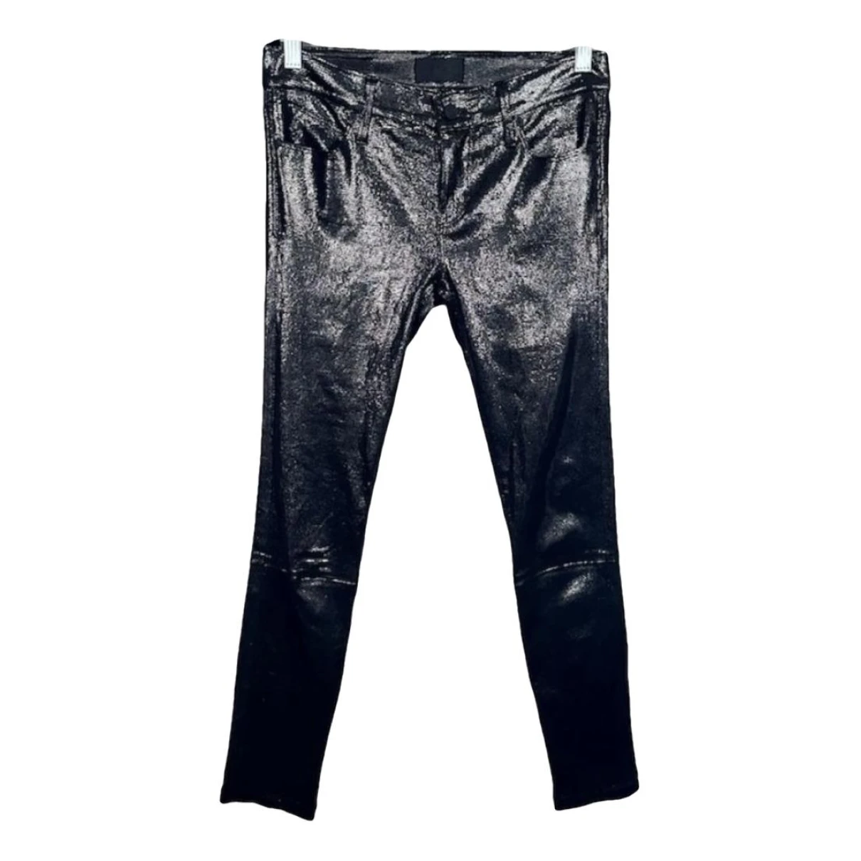 Pre-owned Rta Leather Slim Pants In Metallic