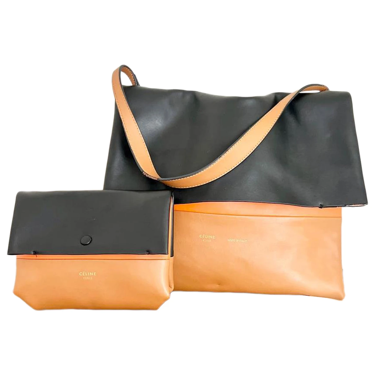 Pre-owned Celine Leather Handbag In Orange