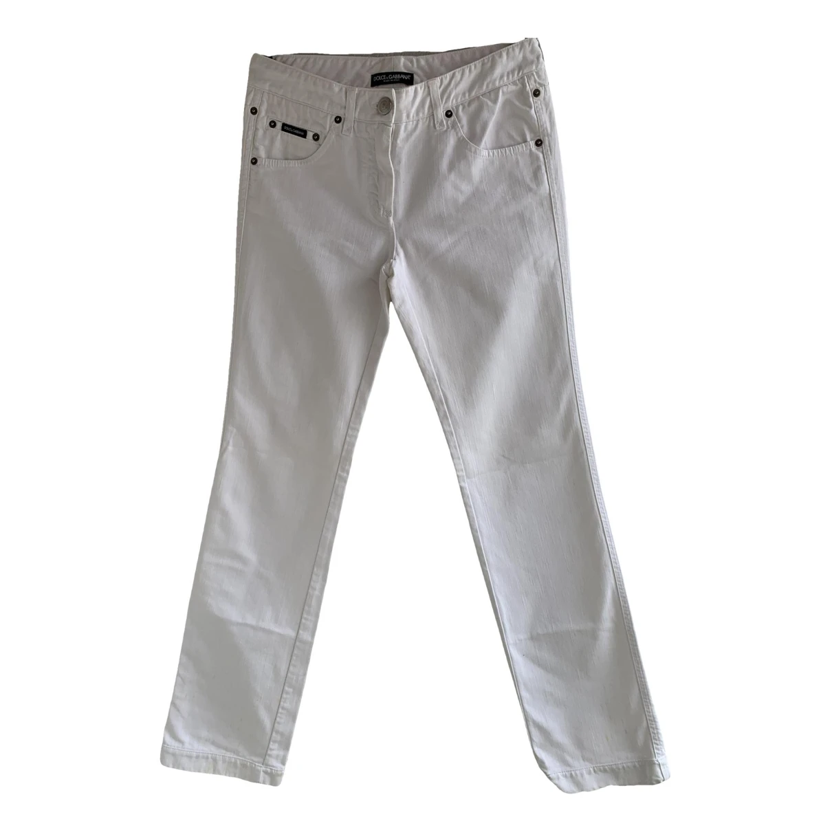 Pre-owned Dolce & Gabbana Straight Pants In White