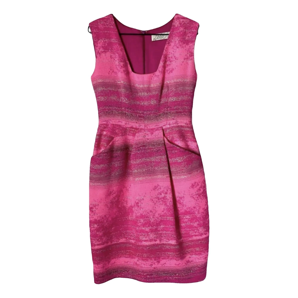 Pre-owned Lela Rose Tweed Mini Dress In Pink