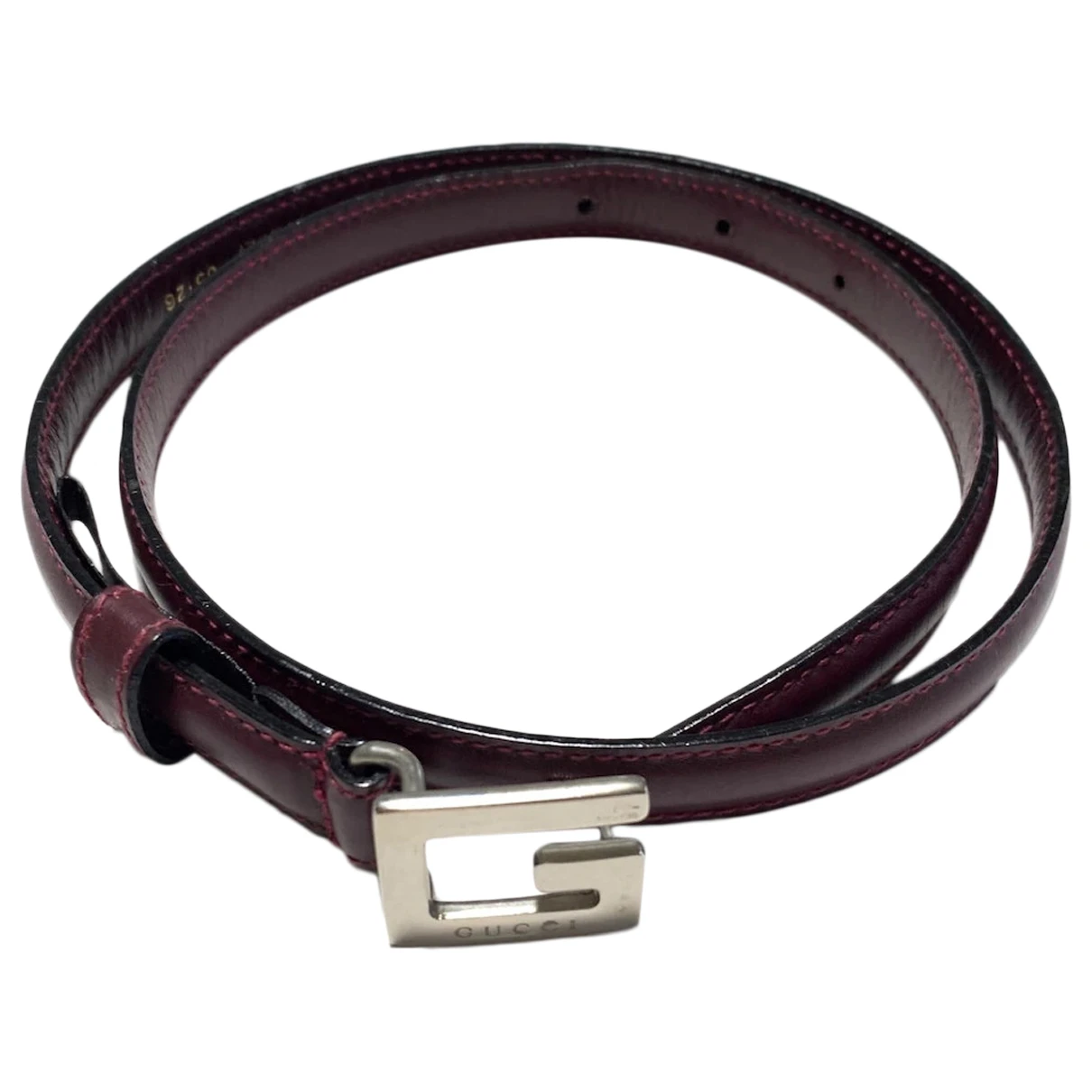 Pre-owned Gucci Leather Belt In Burgundy