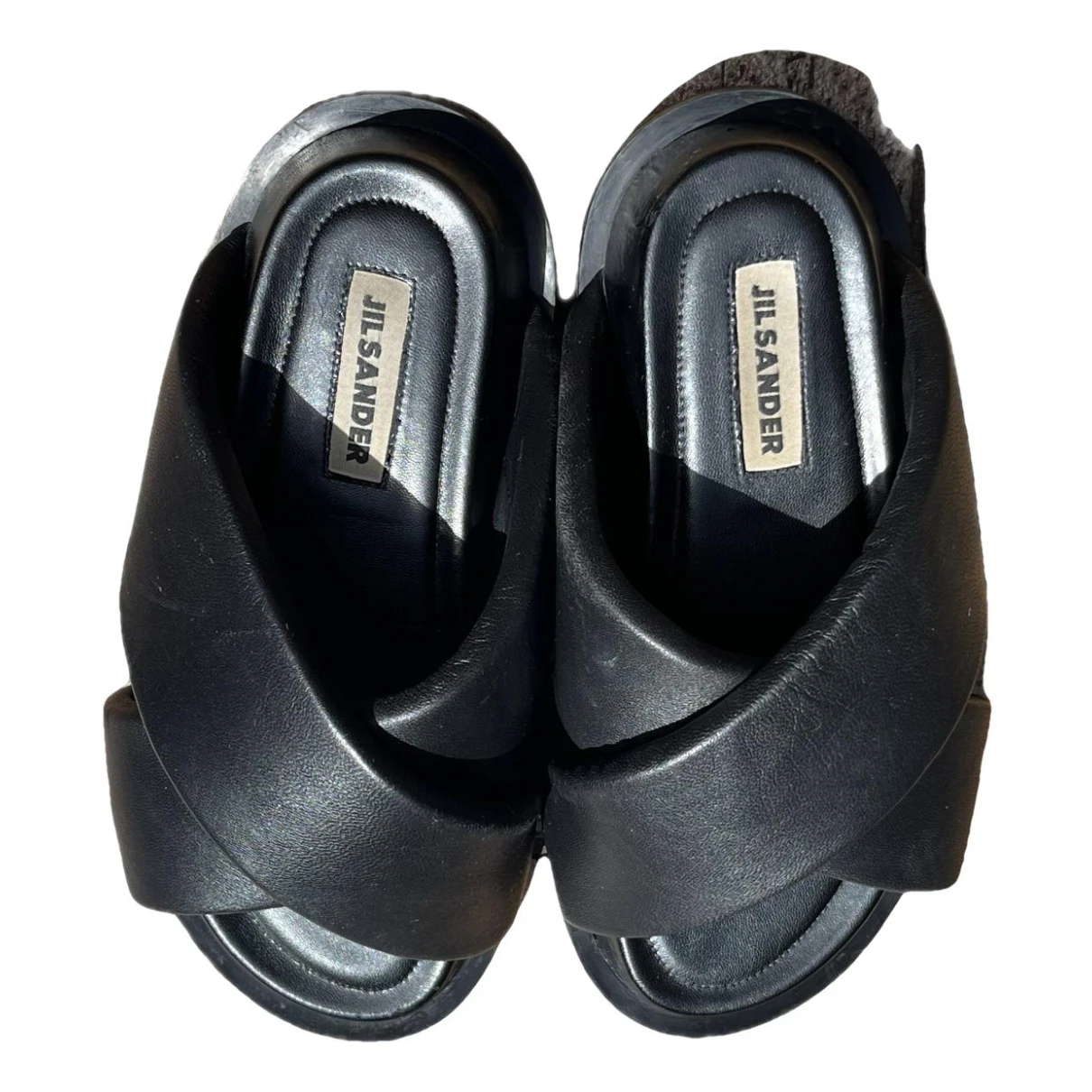 Pre-owned Jil Sander Leather Sandal In Black