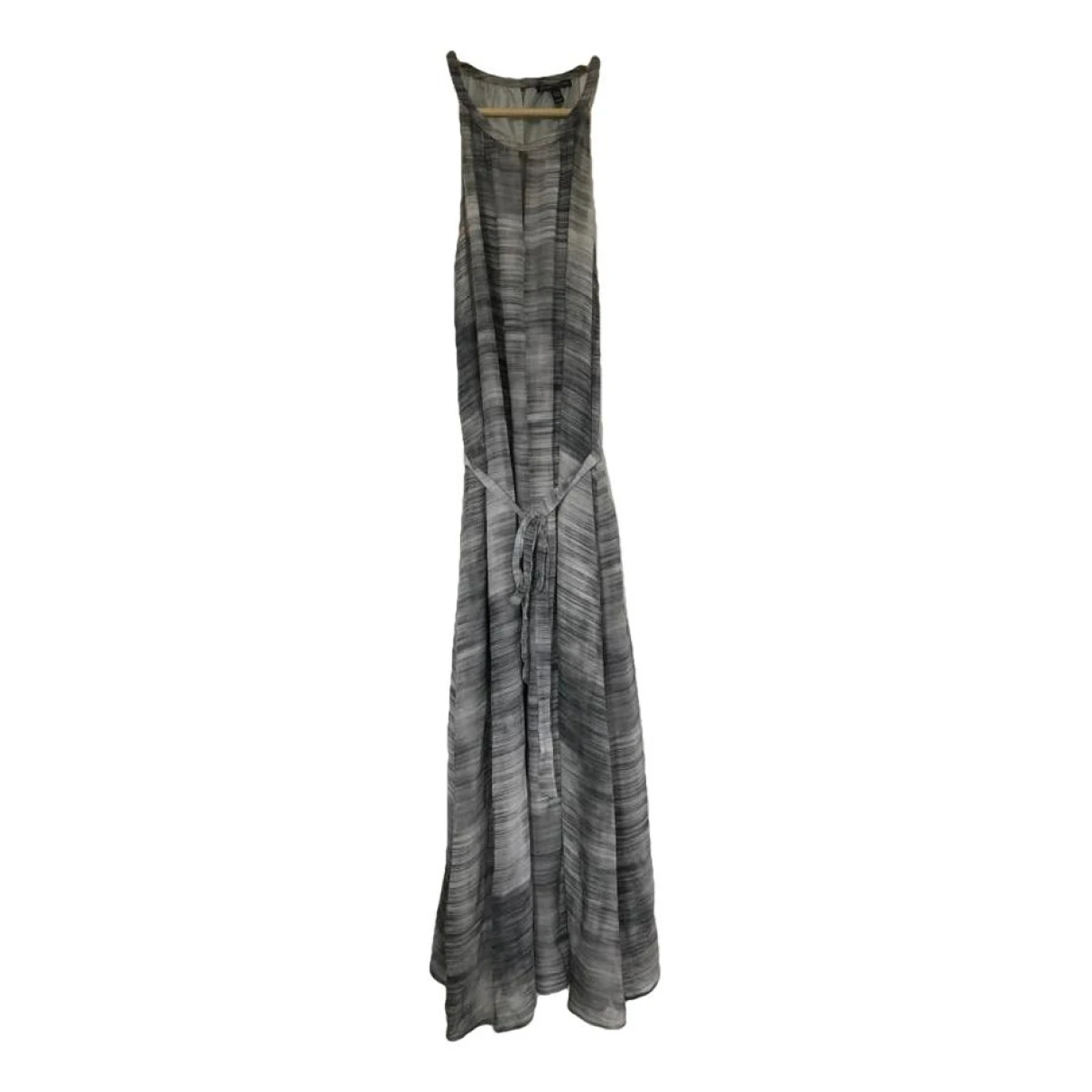 Pre-owned Eileen Fisher Silk Mid-length Dress In Grey