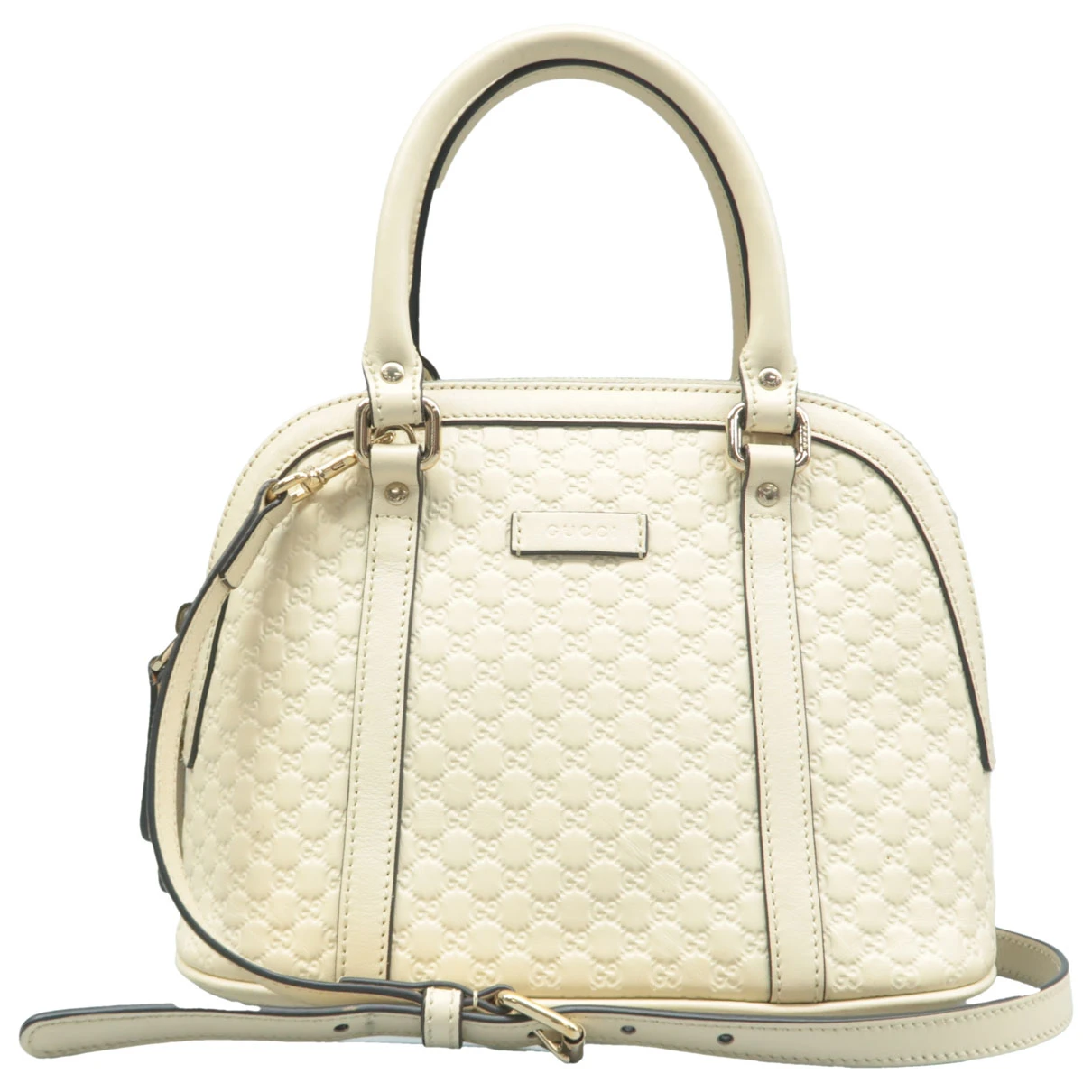 Pre-owned Gucci Dã´me Leather Satchel In White