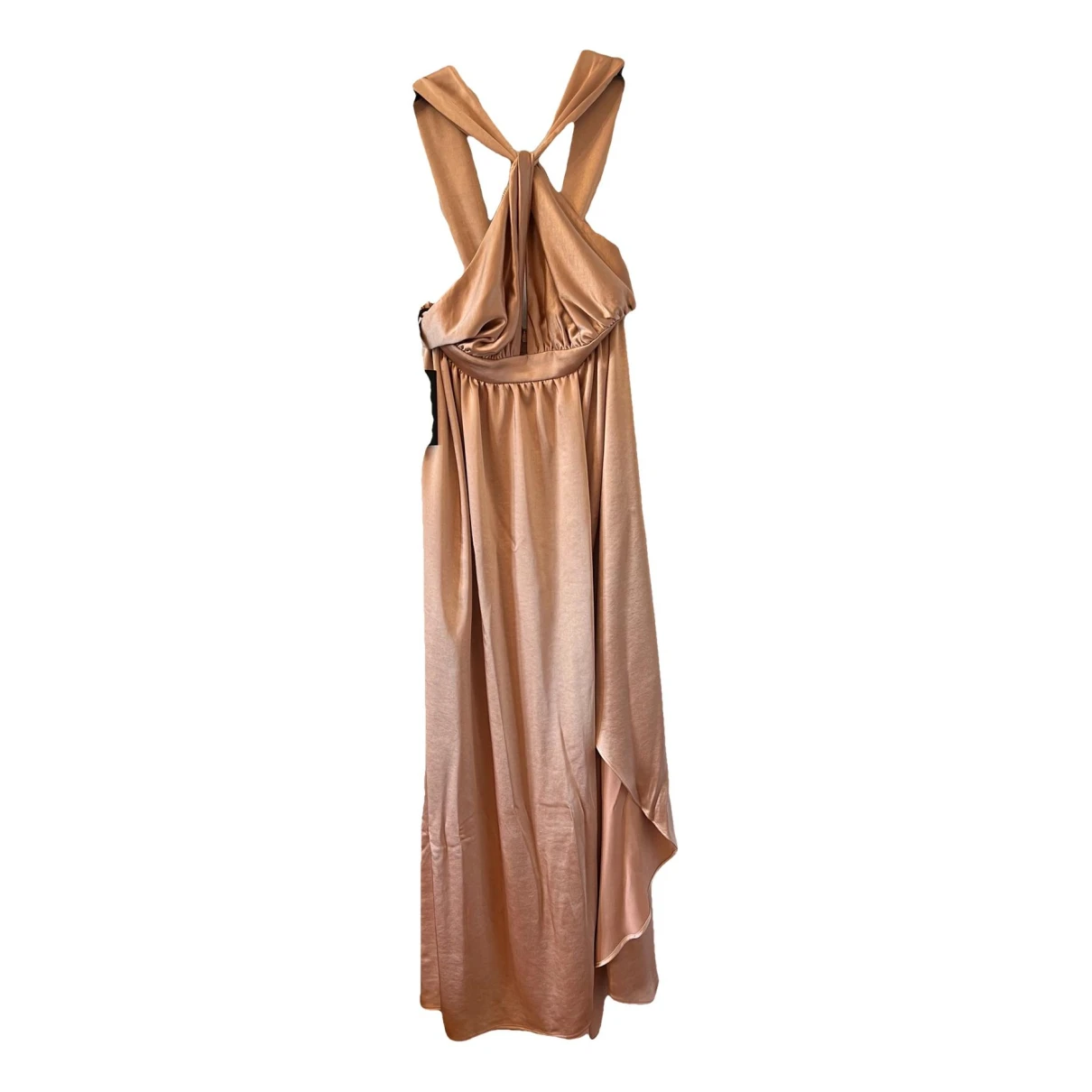 Pre-owned Pinko Silk Dress In Gold