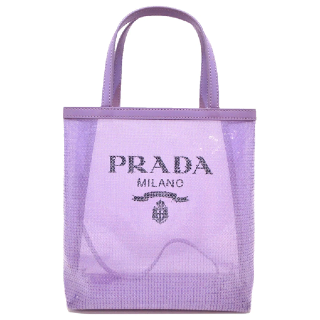 Pre-owned Prada Leather Tote In Purple