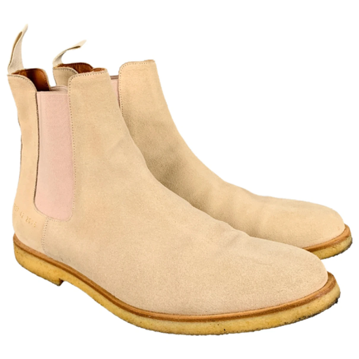 Pre-owned Common Projects Boots In Beige