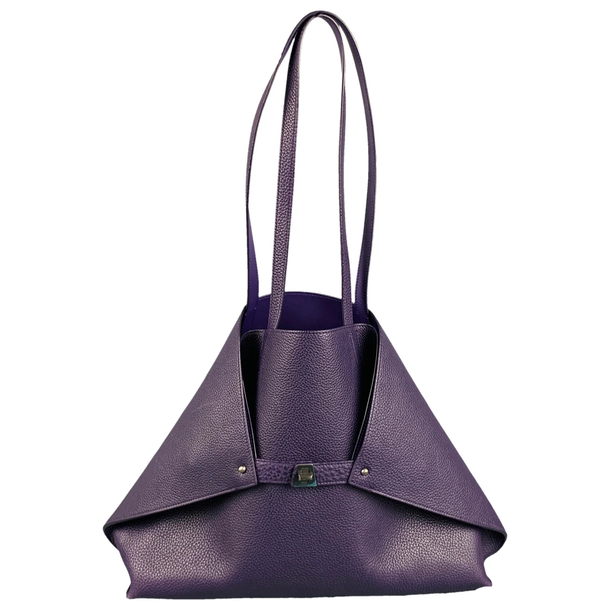 Pre-owned Akris Leather Bag In Purple