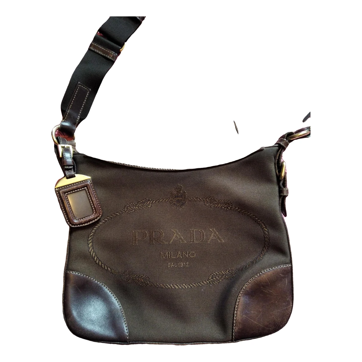 Pre-owned Prada Cloth Crossbody Bag In Brown