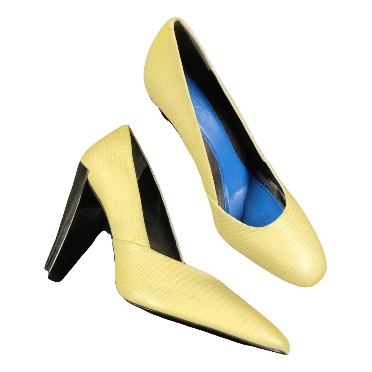 Pre-owned Kenzo Leather Heels In Yellow